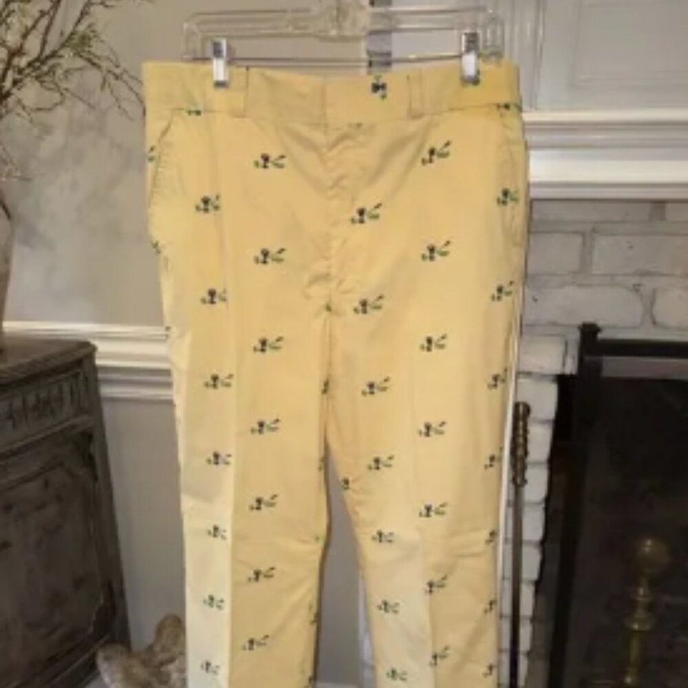 Vintage GOLF Pants TGIF Preppy ACWA Carroll Reed Embroidered Men’s 34/30 1960s